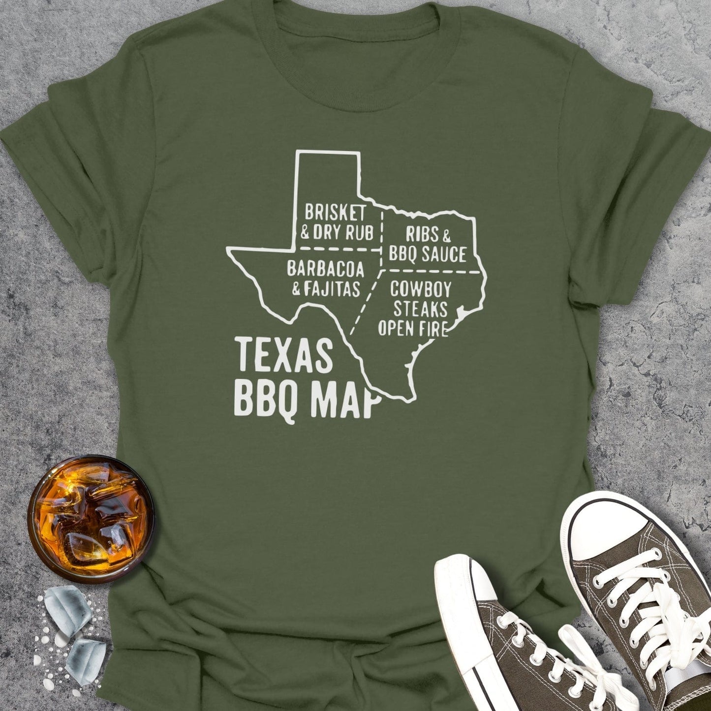 Texas BBQ Map T-Shirt
