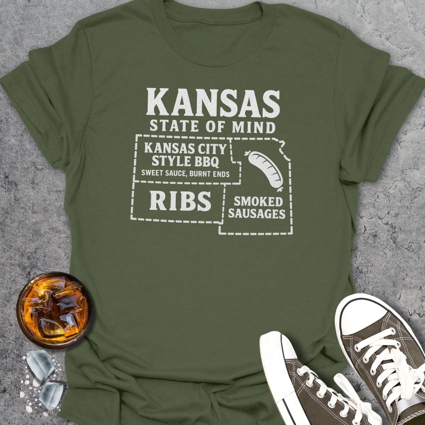 Kansas BBQ Map T-Shirt