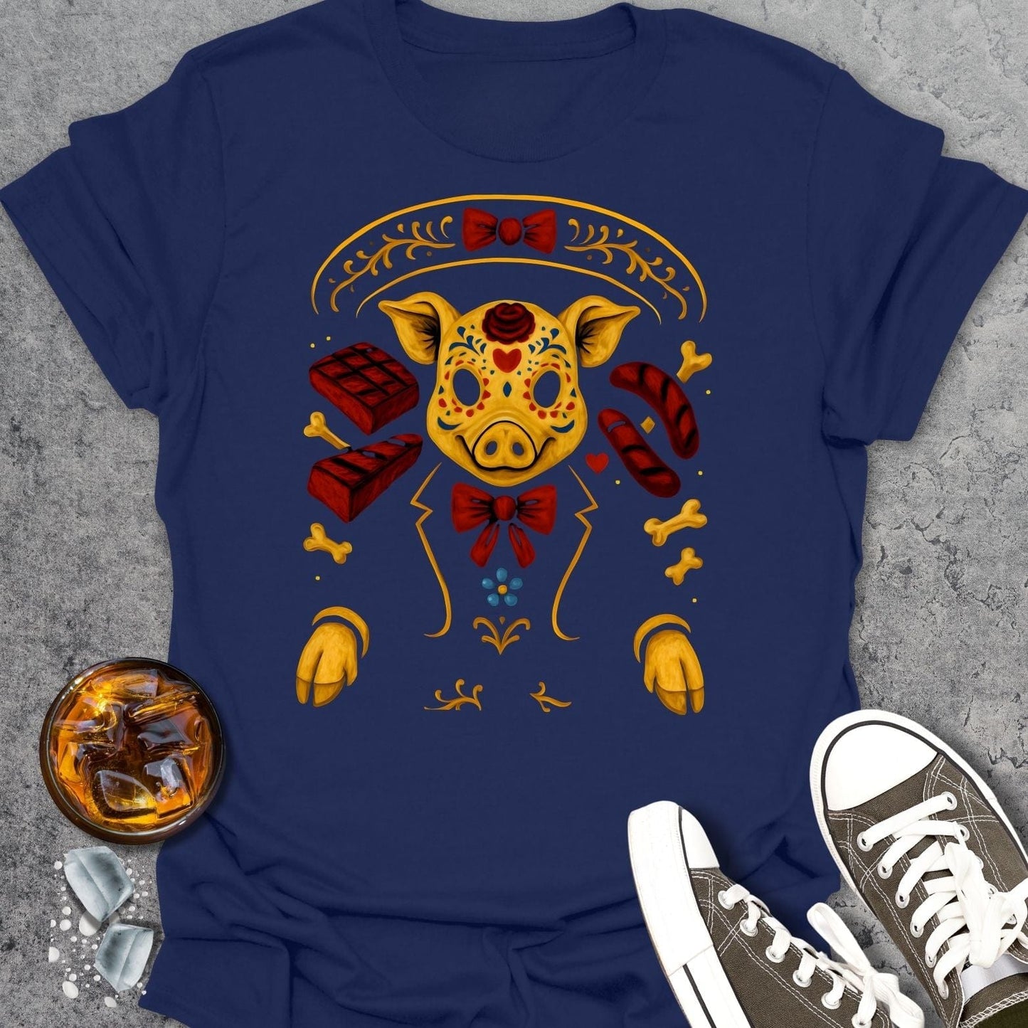 Day of the Dead Pig Skull T-Shirt
