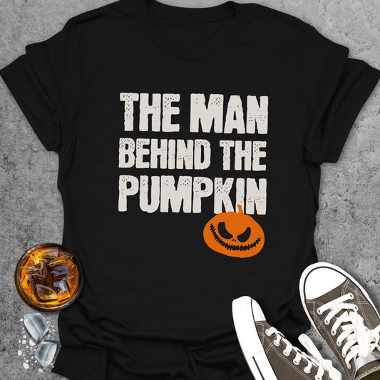 Man Behind Pumpkin Halloween T-Shirt