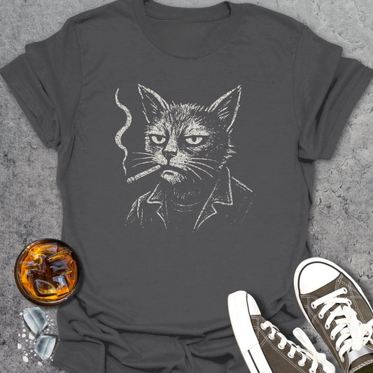 Smoking Cat Funny T-Shirt