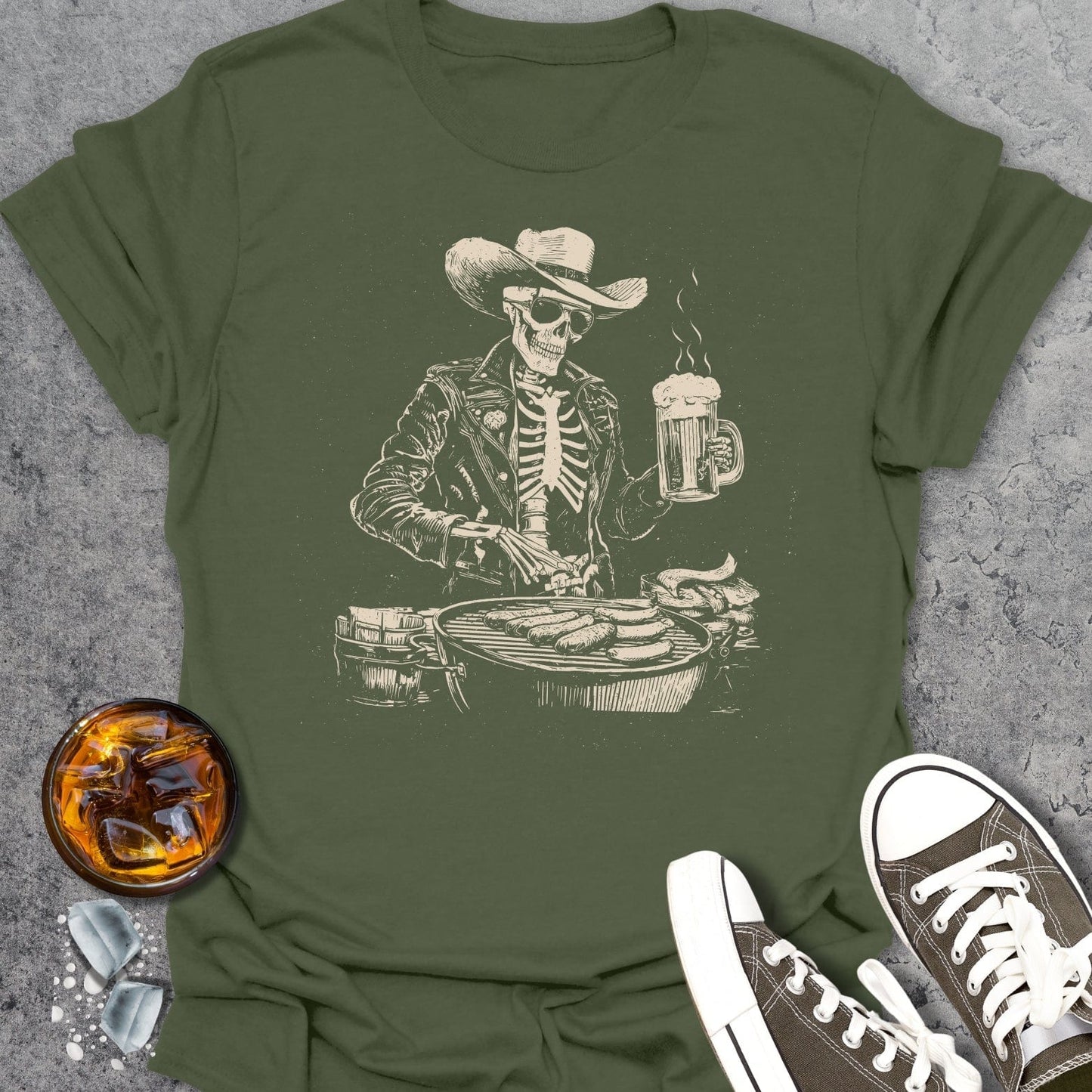 Grilling Skeleton T-Shirt