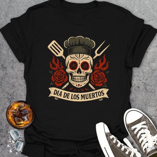 Vintage Día de Los Muertos Chef T-shirt