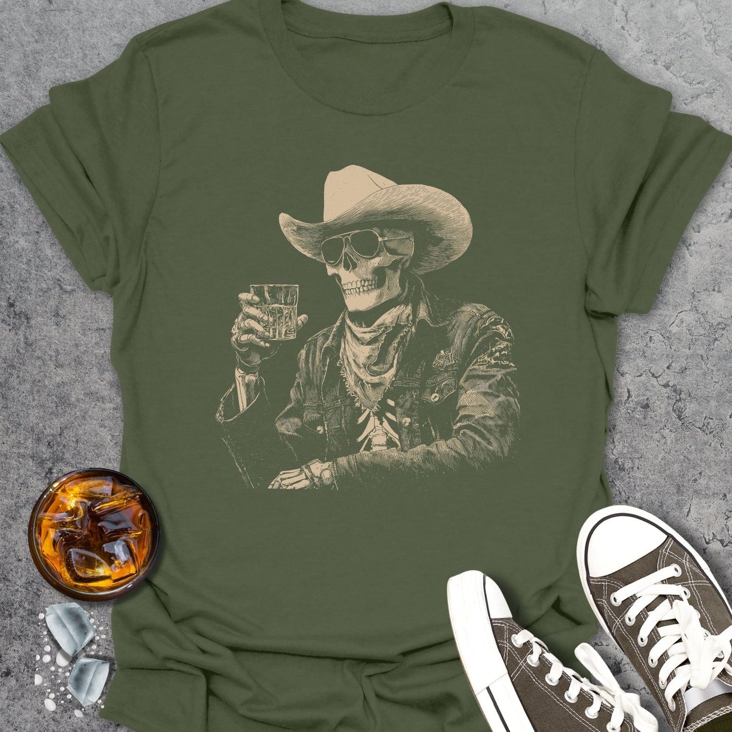 Cheers Skeleton Cowboy T-shirt