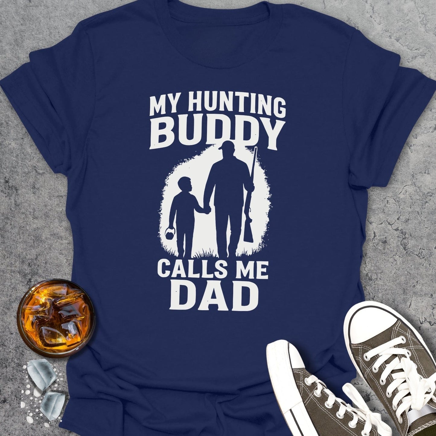 My Hunting Buddy Calls Me Dad Boy Gun T-shirt
