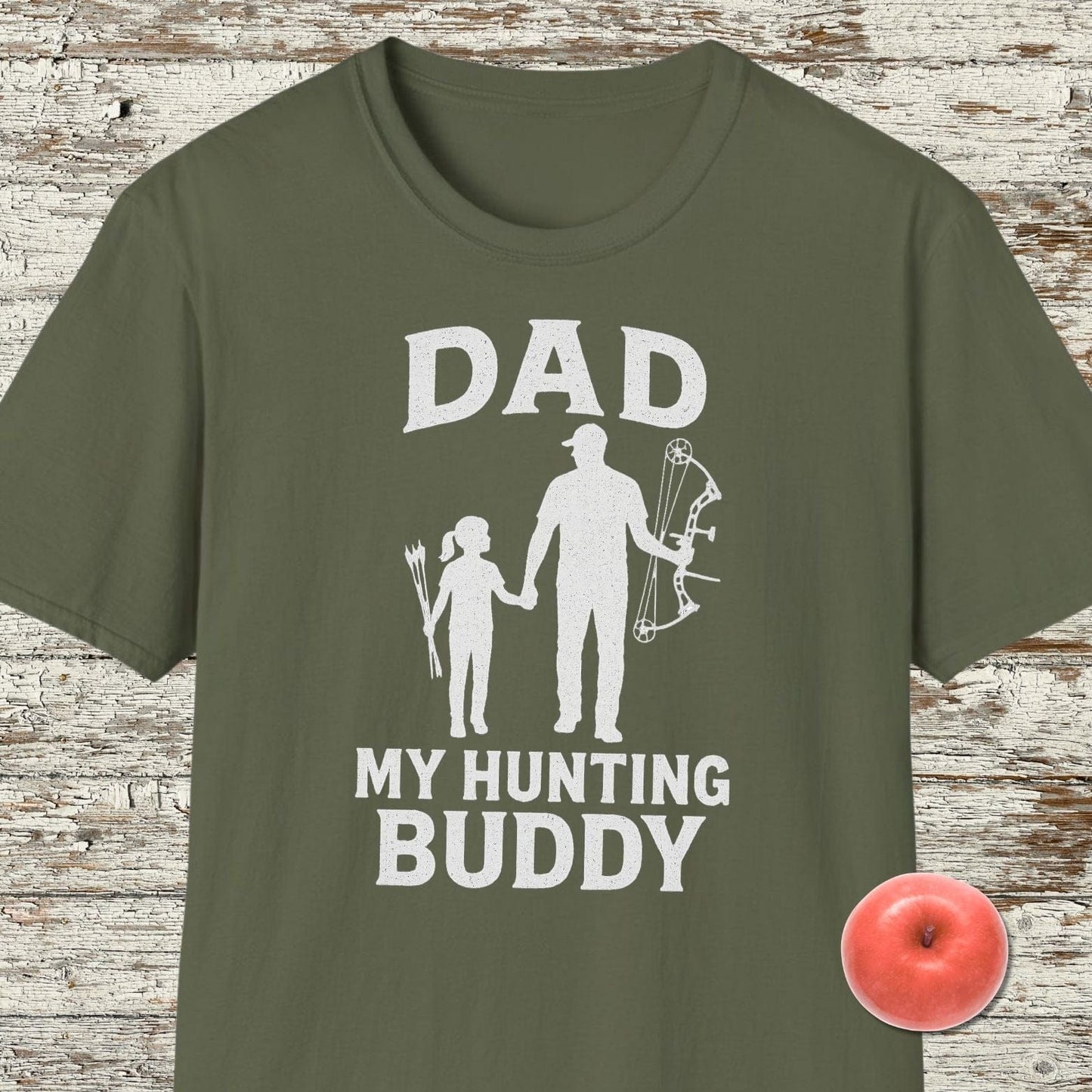 Dad My Hunting Buddy Girl Bow T-Shirt