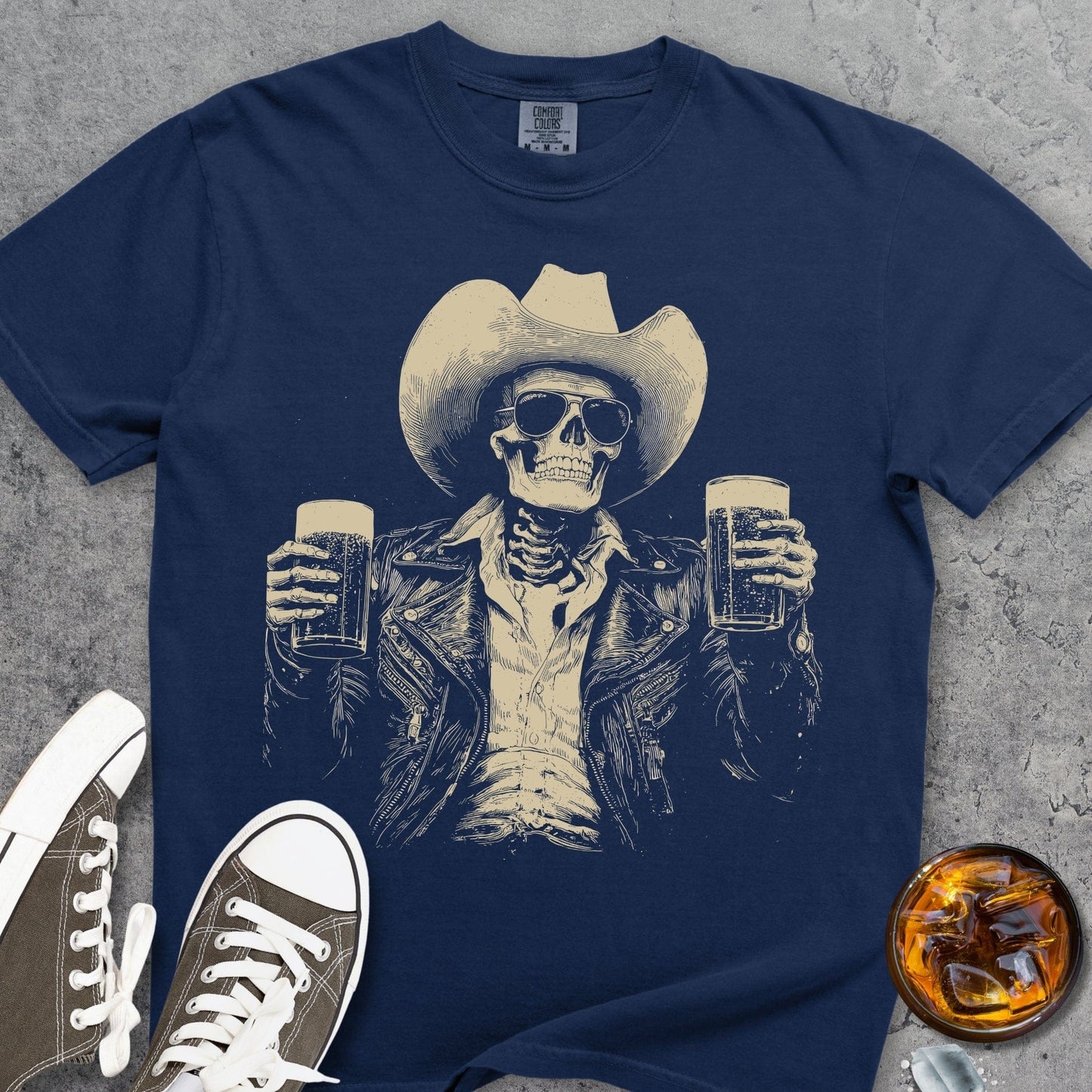 Skeleton Cowboy Comfort Colors 1717 T-Shirt