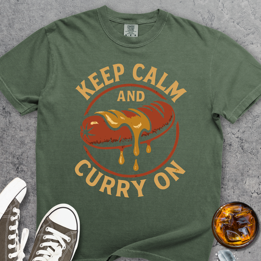 Keep Calm And Curry On Comfort Colors 1717 Tee
