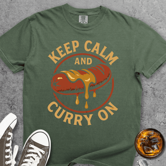 Keep Calm And Curry On Comfort Colors 1717 Tee