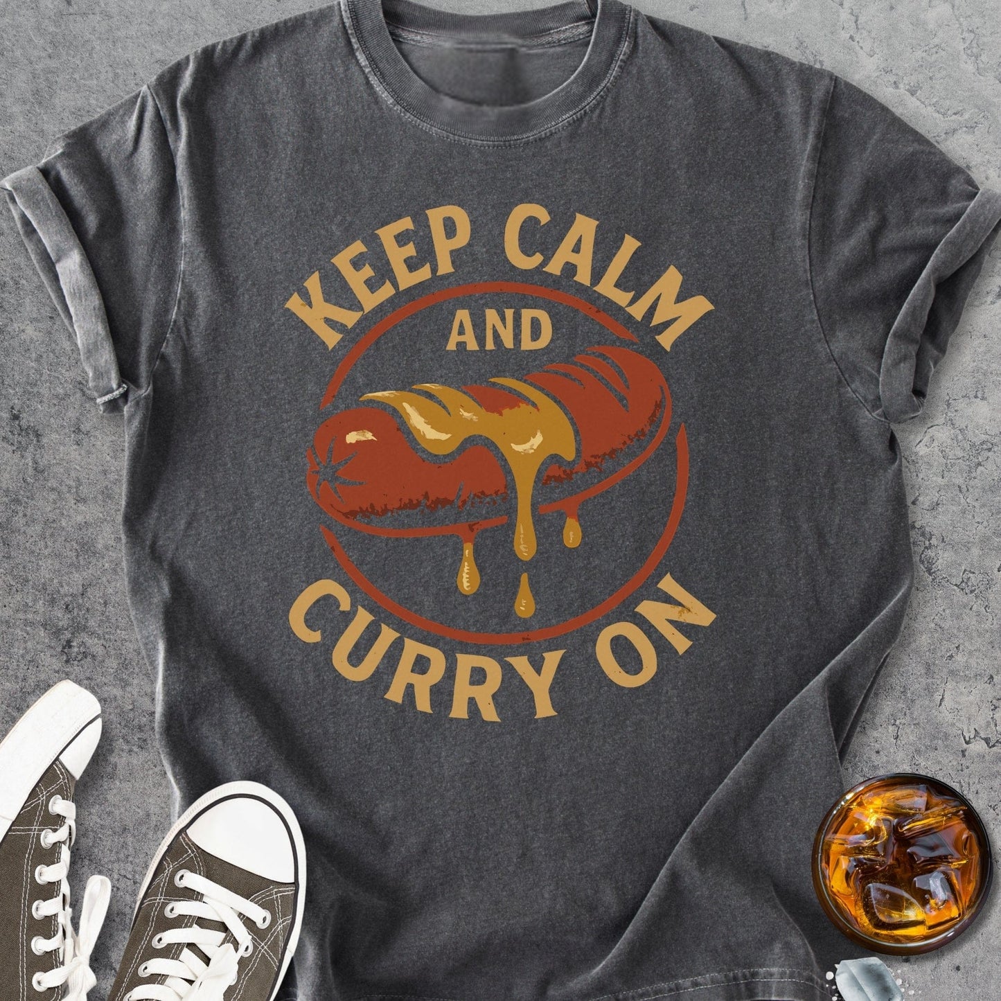 Keep Calm And Curry On - Vintage Heavyweight Tee
