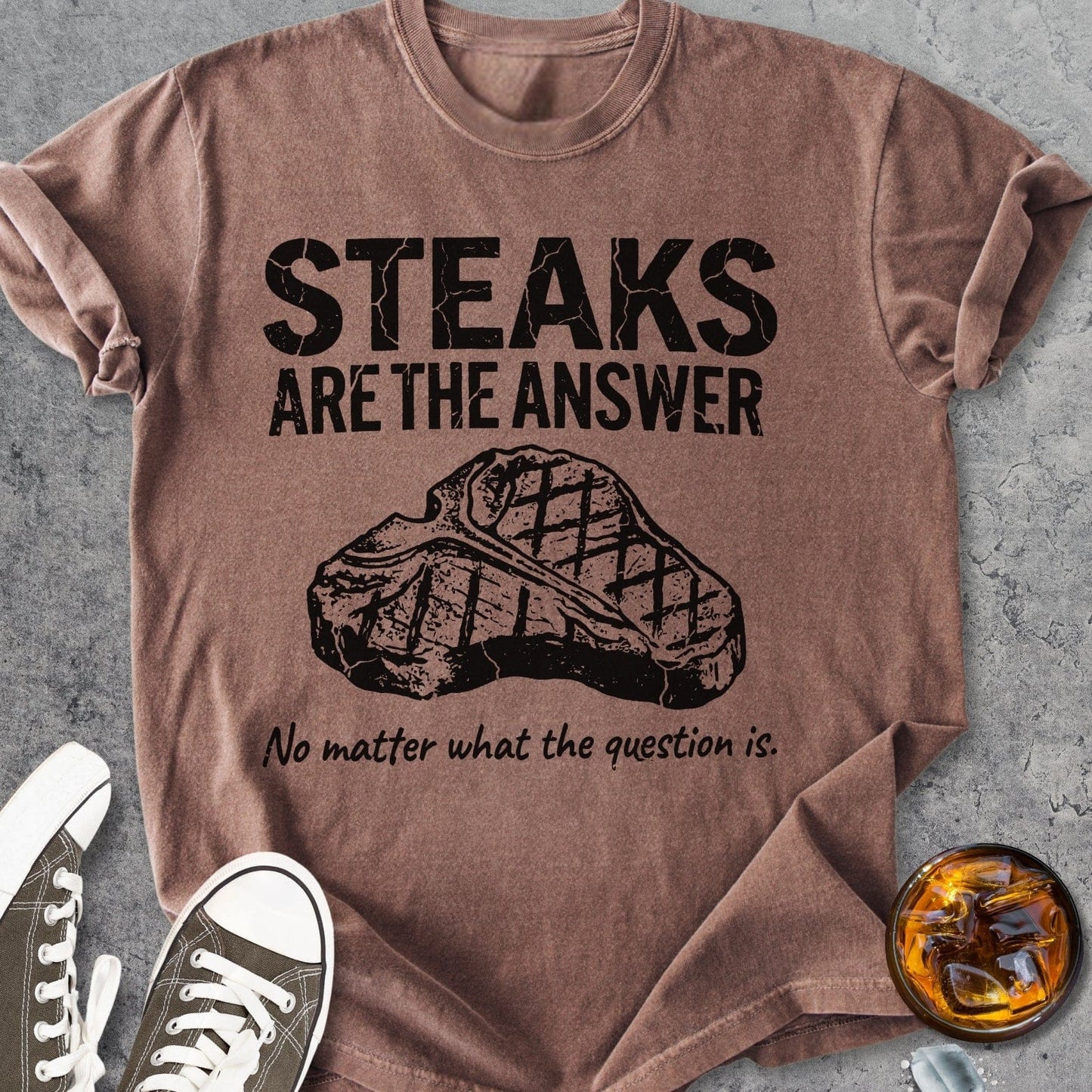 Steaks Are The Answer - Vintage Heavyweight Tee