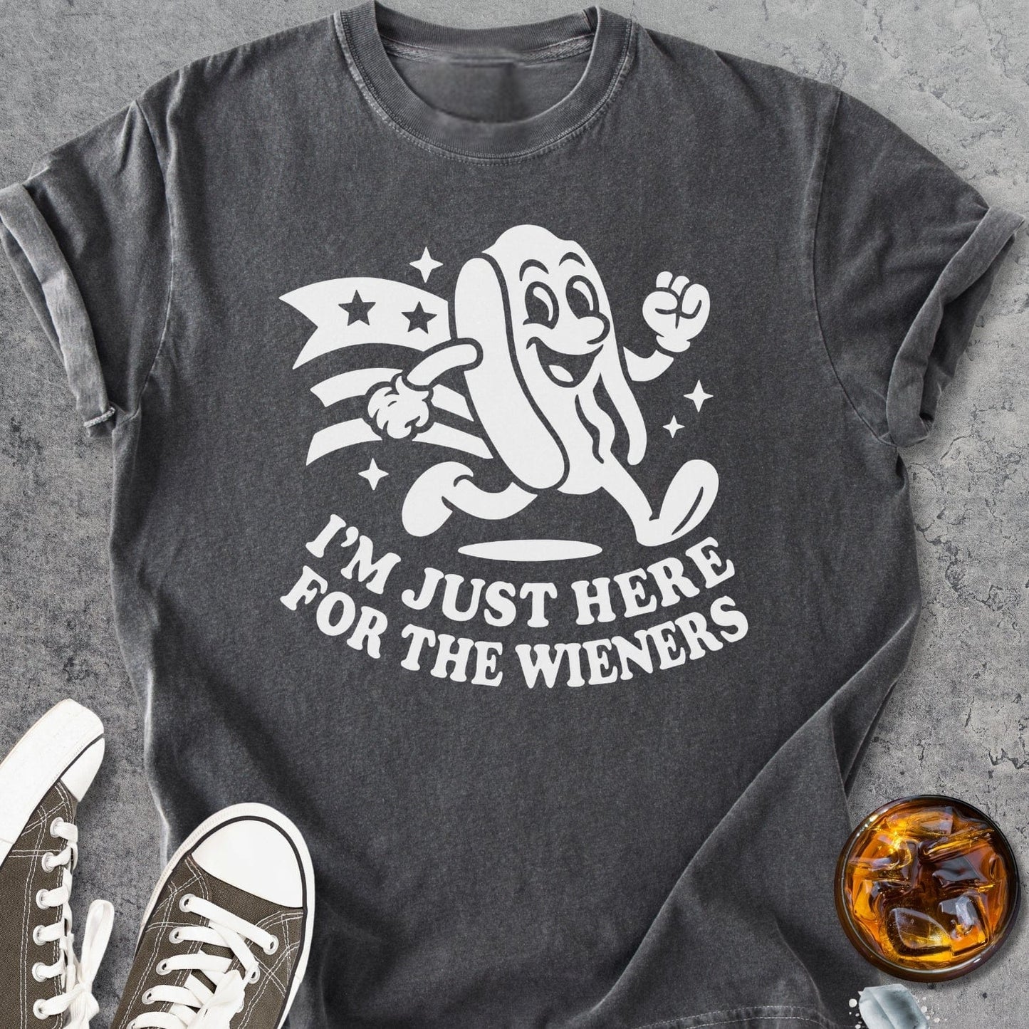 Here For The Wieners - Vintage Heavyweight Tee