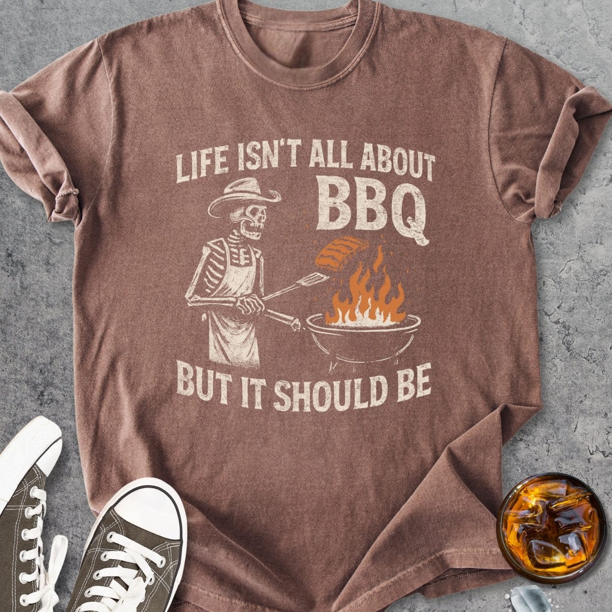 Skeleton Grillmaster - Vintage Heavyweight Tee
