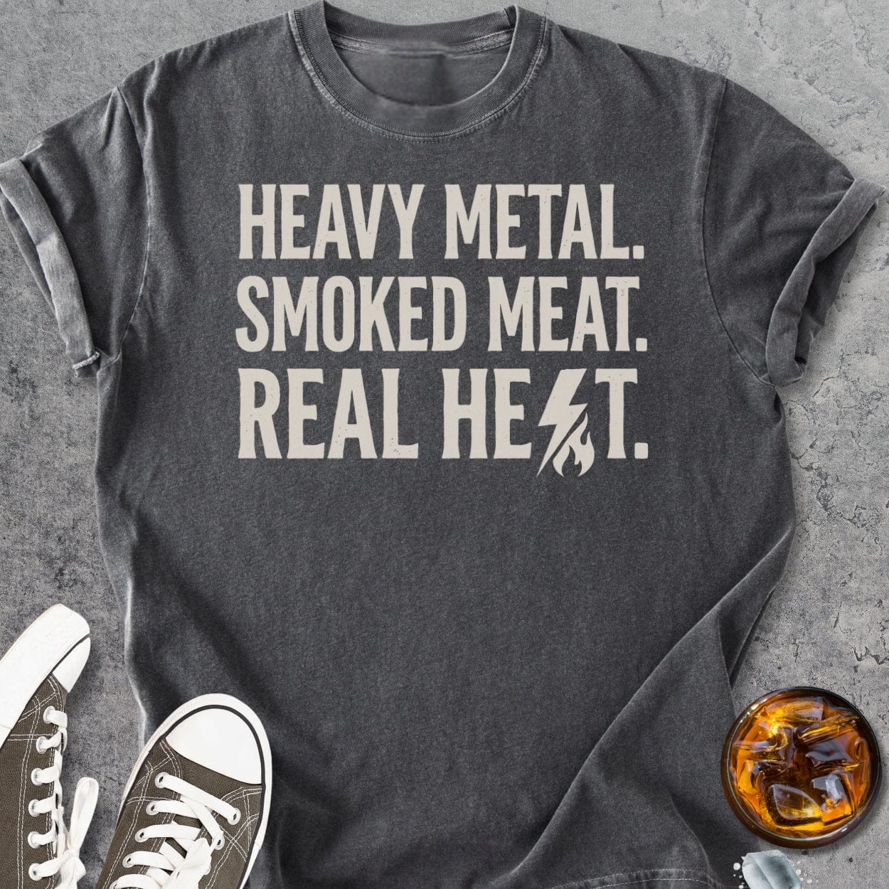 Smoked Meat Real Heat - Vintage Heavyweight Tee