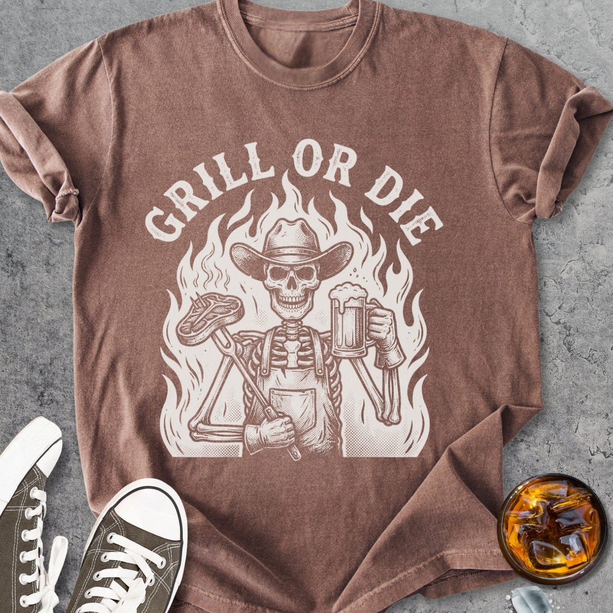 Grill Or Die - Vintage Heavyweight Tee