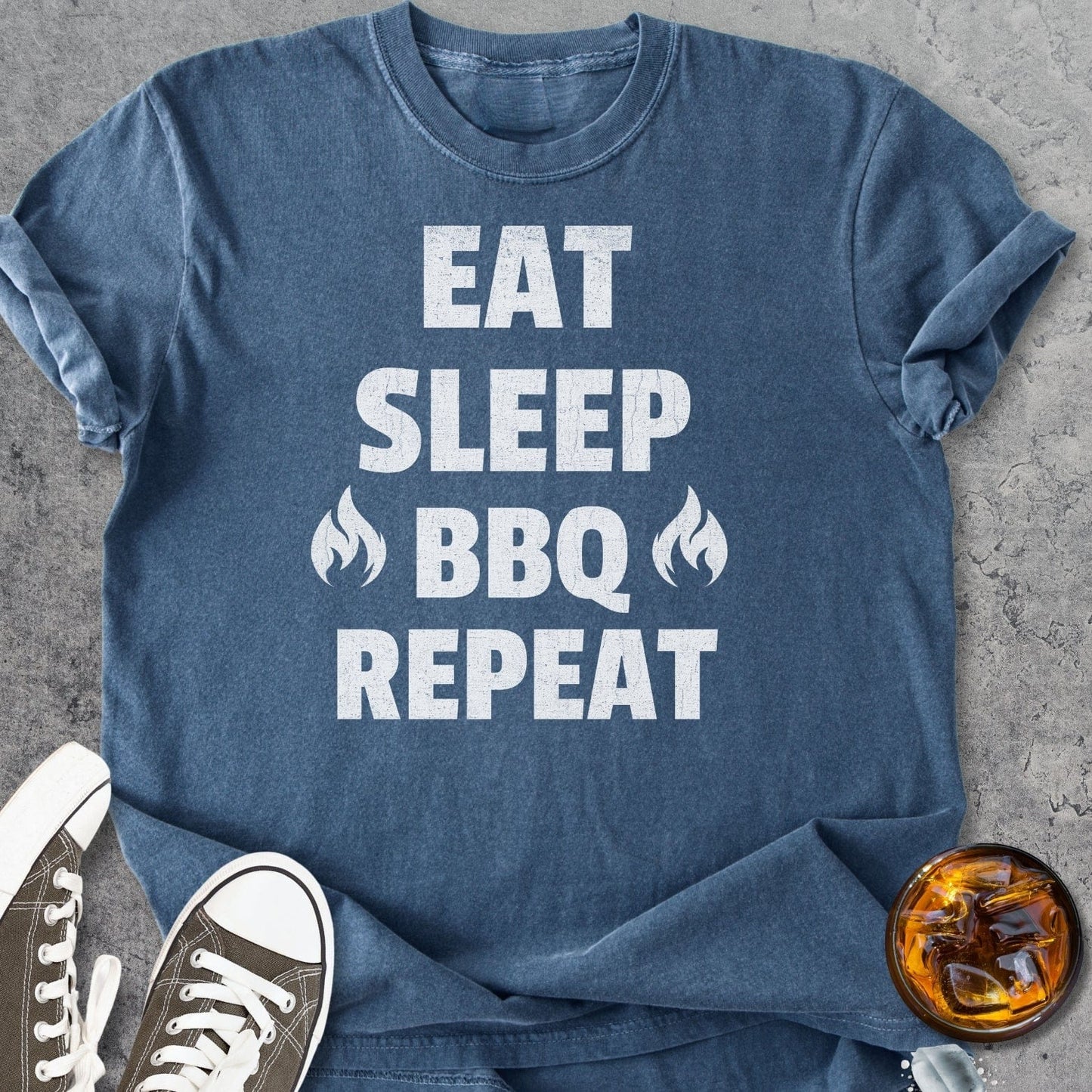 Eat Sleep BBQ Repeat - Vintage Heavyweight Tee