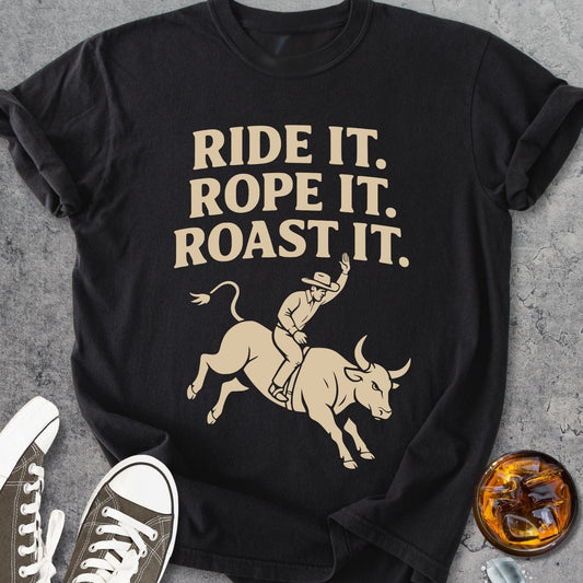 Ride It Rope It Roast It - Vintage Heavyweight Tee