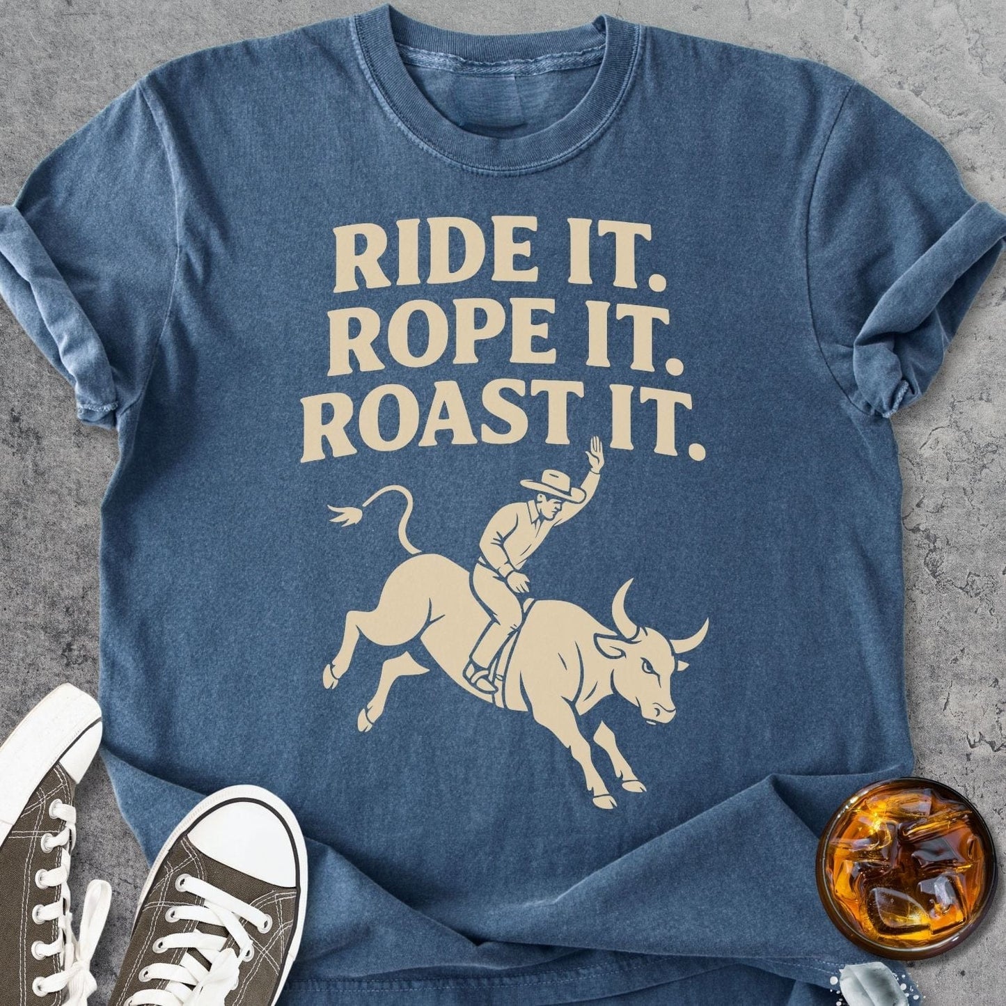 Ride It Rope It Roast It - Vintage Heavyweight Tee