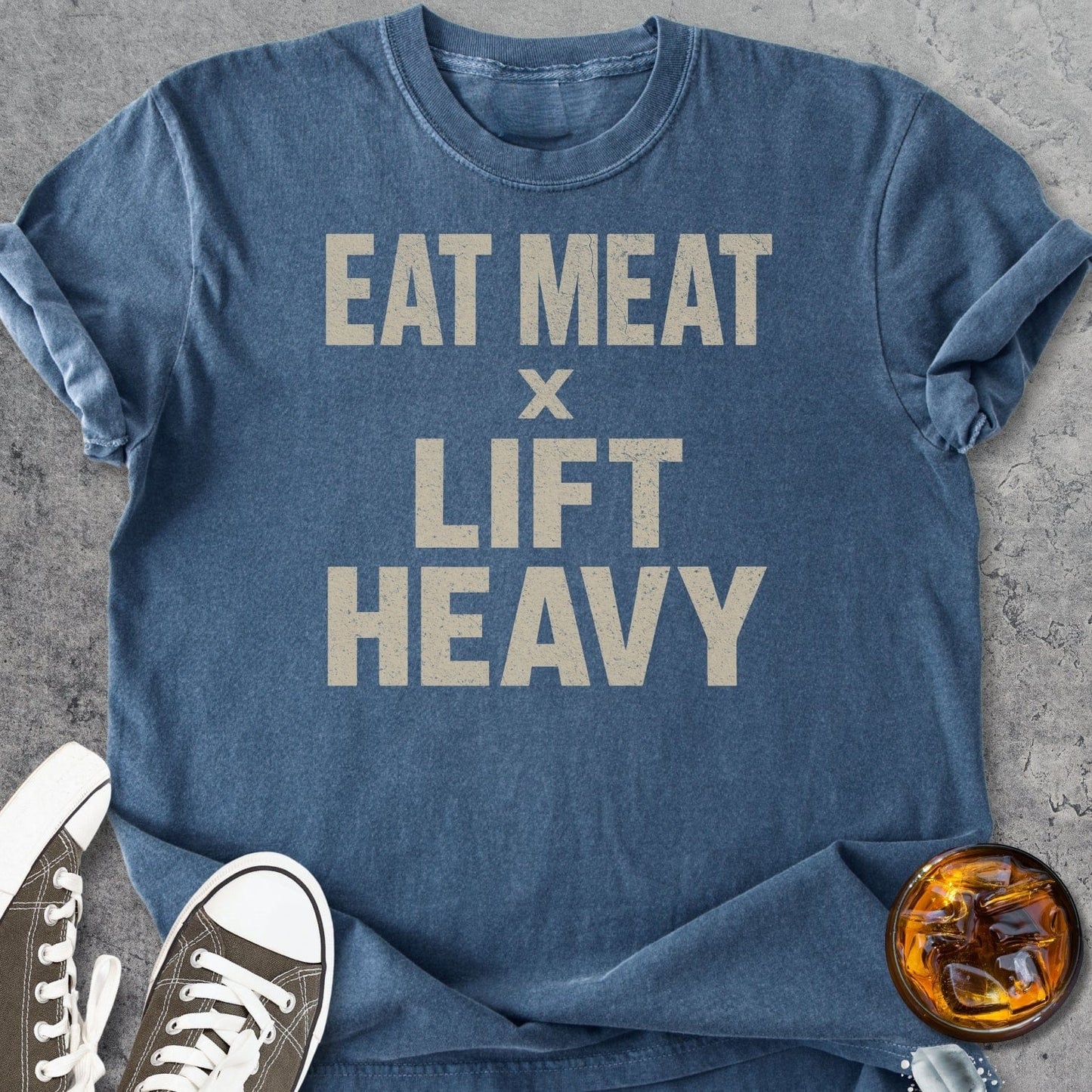 Eat Meat Lift Heavy - Vintage Heavyweight Tee
