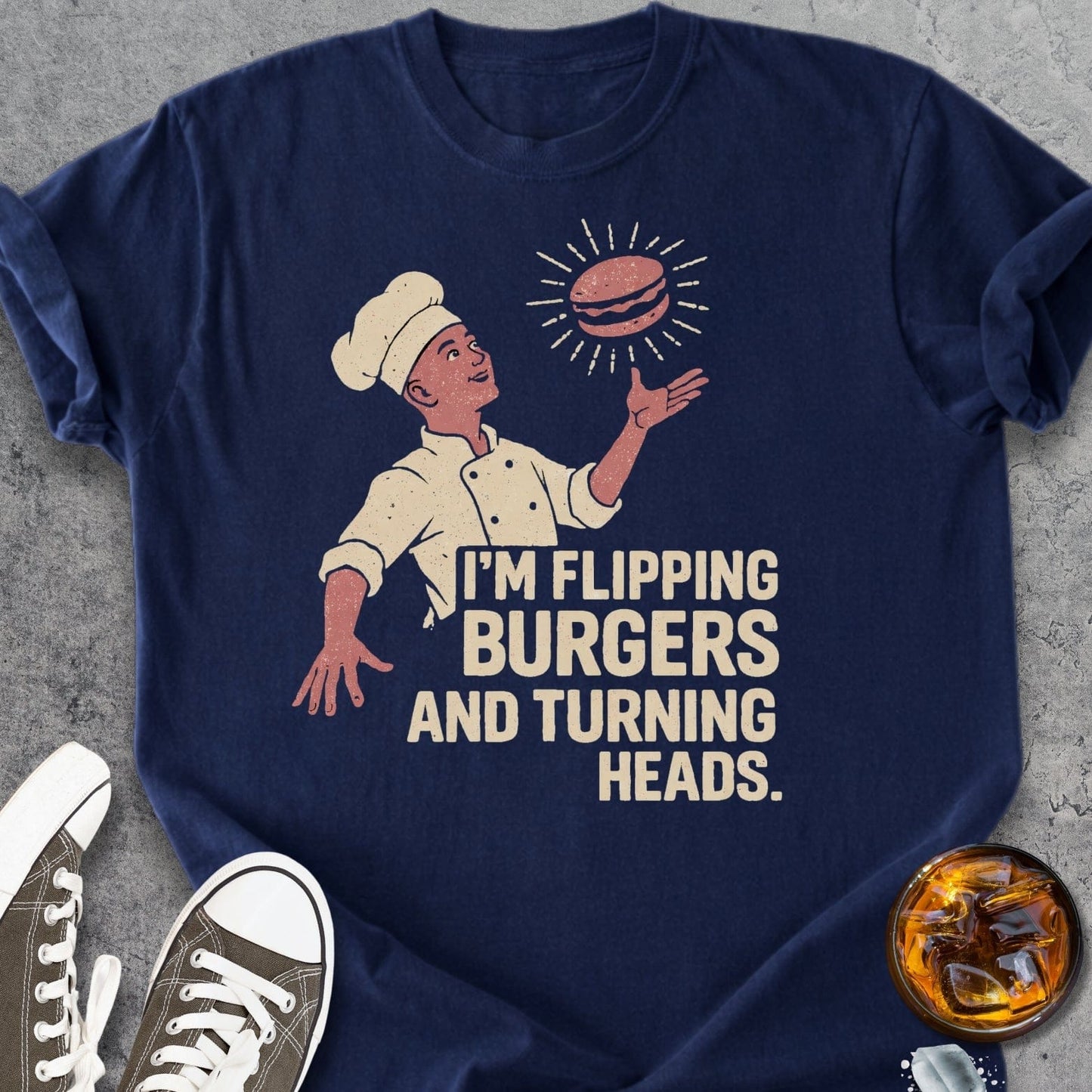 Flipping Burgers - Vintage Heavyweight Tee