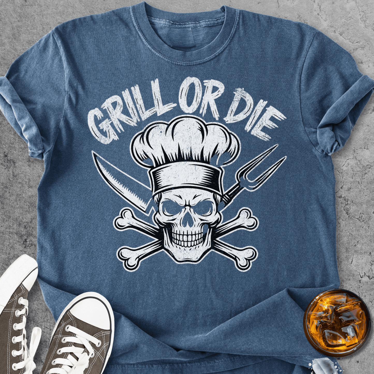 Grill Or Die - Vintage Heavyweight Tee