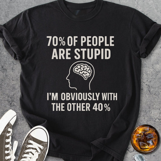 70 Percent Of People 2 - Vintage Heavyweight Tee