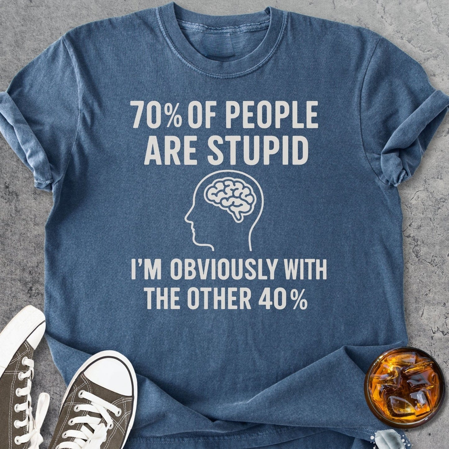 70 Percent Of People 2 - Vintage Heavyweight Tee