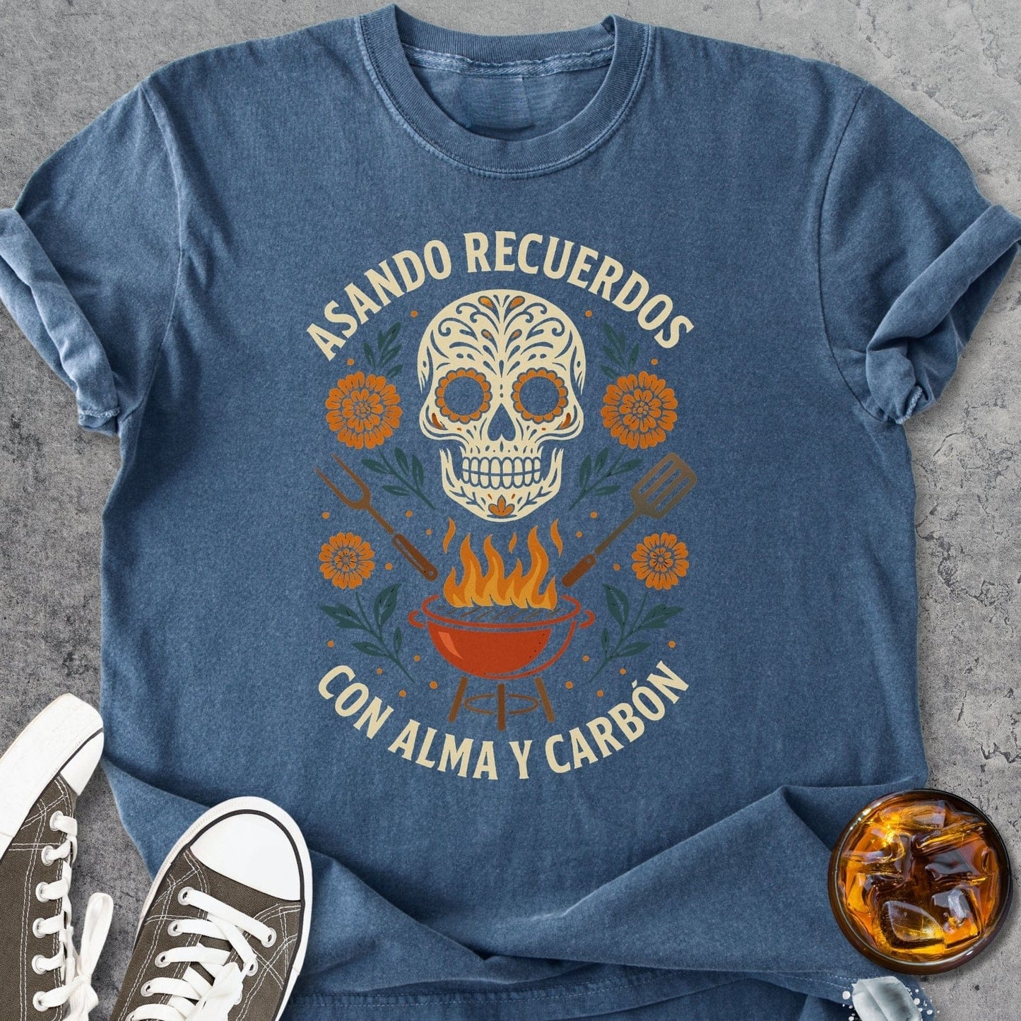 Asando Recuerdos Con Alma Y Carbón - Vintage Heavyweight Tee