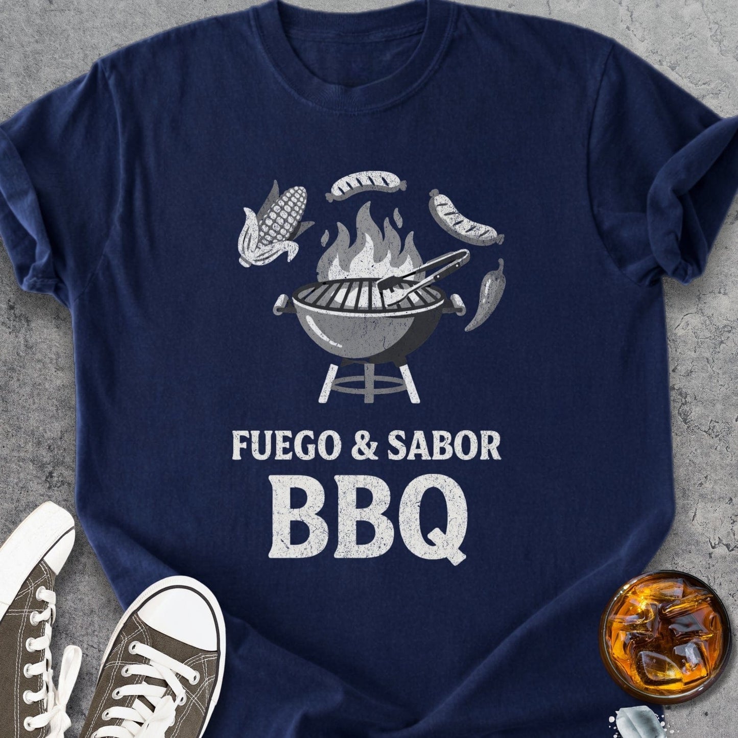 Fuego Y Sabor BBQ - T-Shirt - Vintage Heavyweight Tee