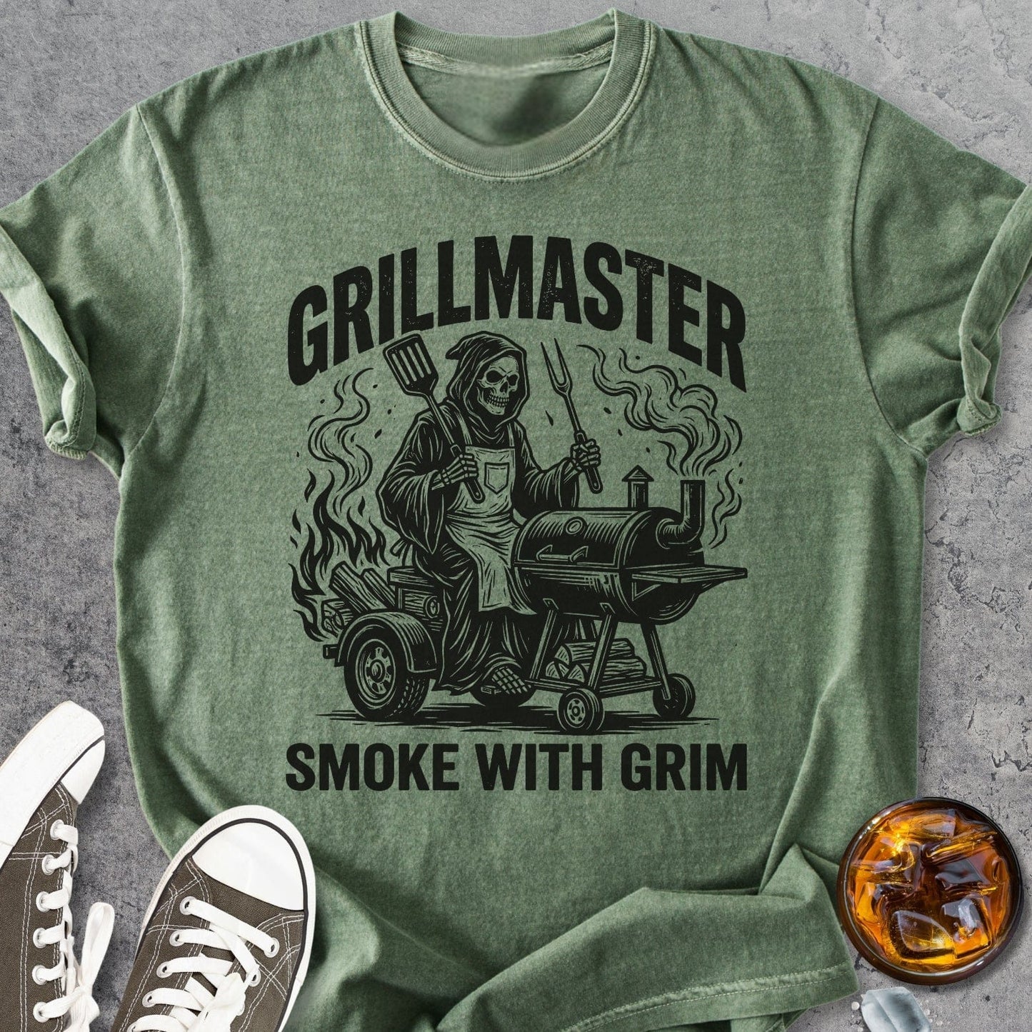 Smoke With Grim - Vintage Heavyweight Tee