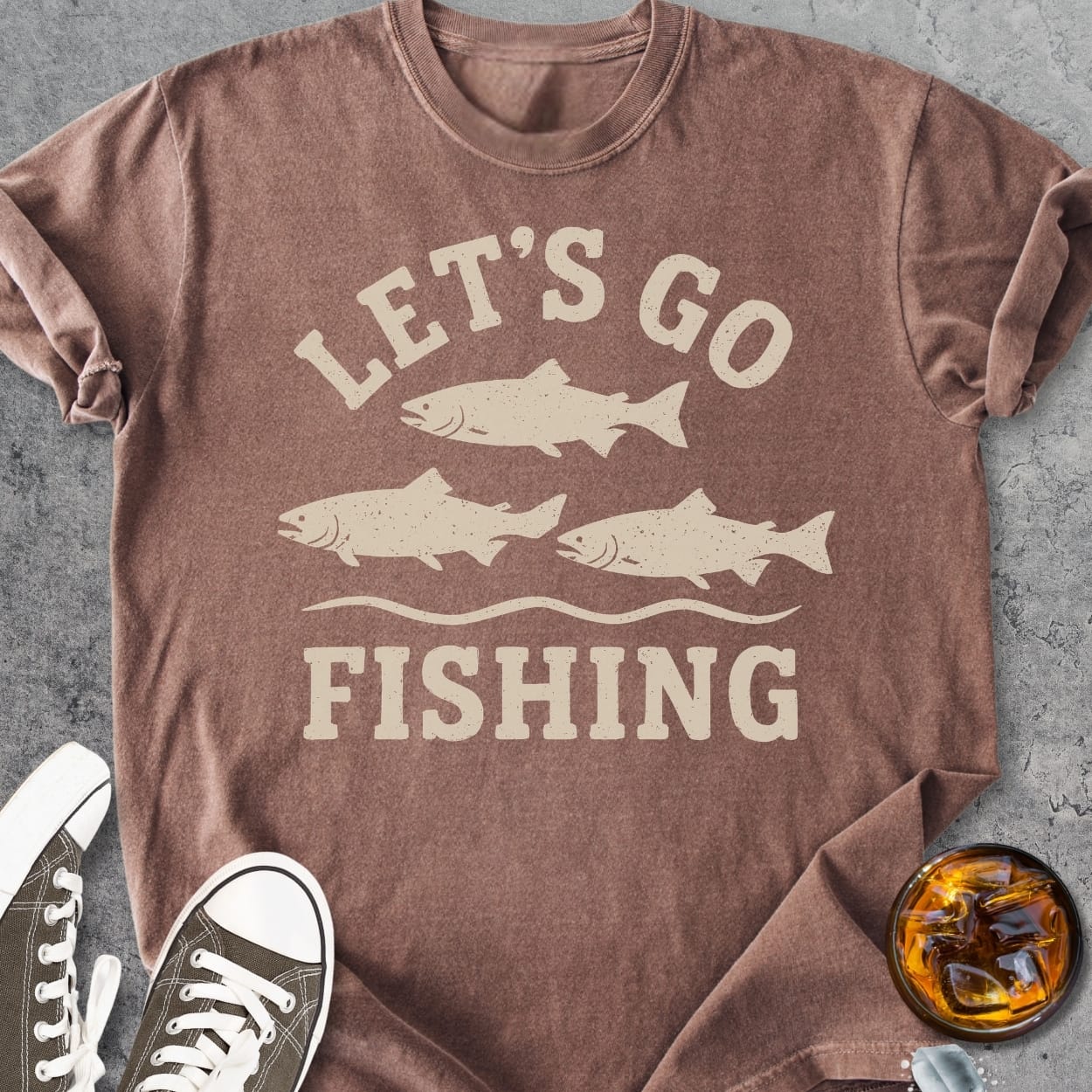 Let's Go Fishing - Vintage Heavyweight Tee