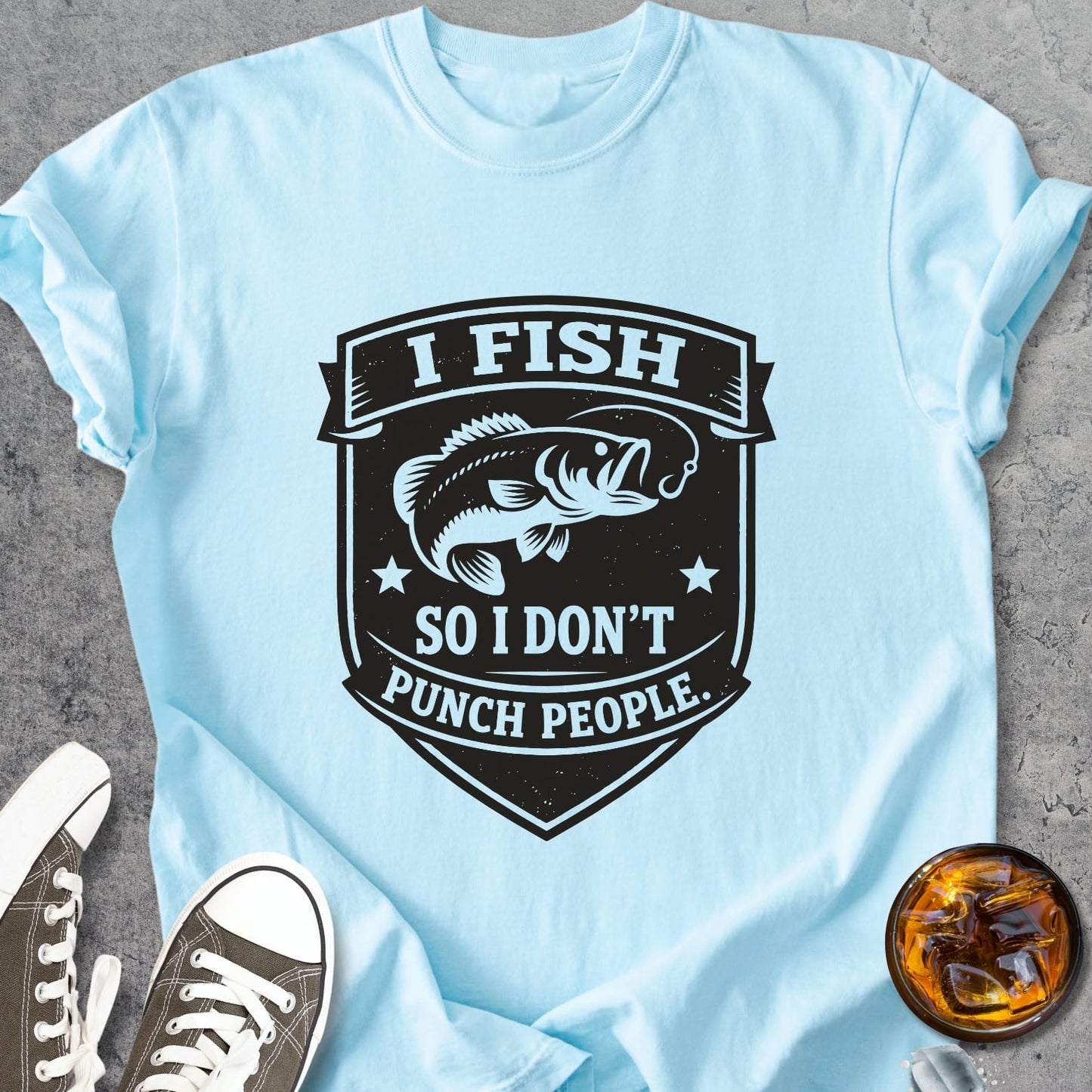 I Fish So I Don't Punch People - Premium Heavyweight Tee
