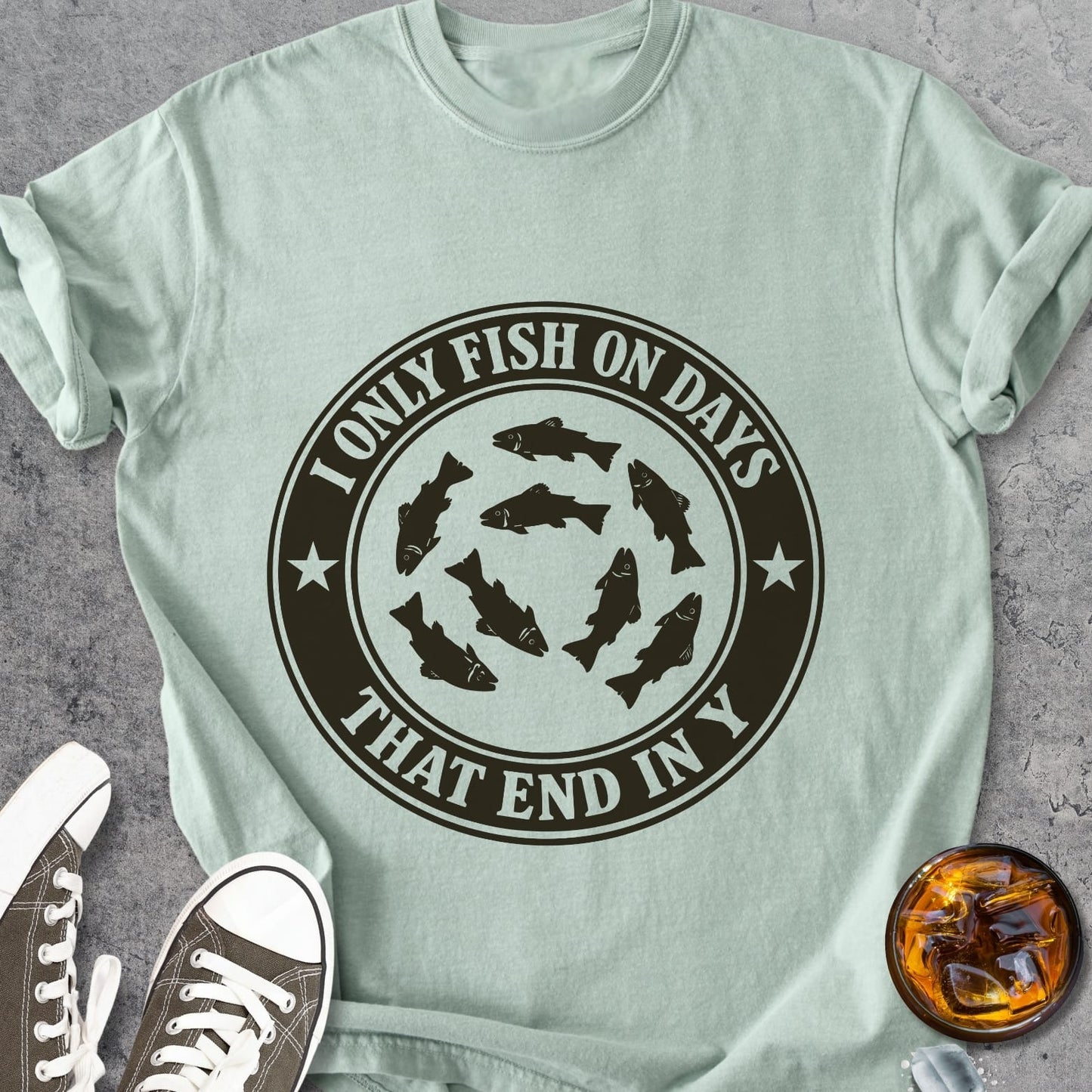 I Only Fish On Days... - Premium Heavyweight Tee