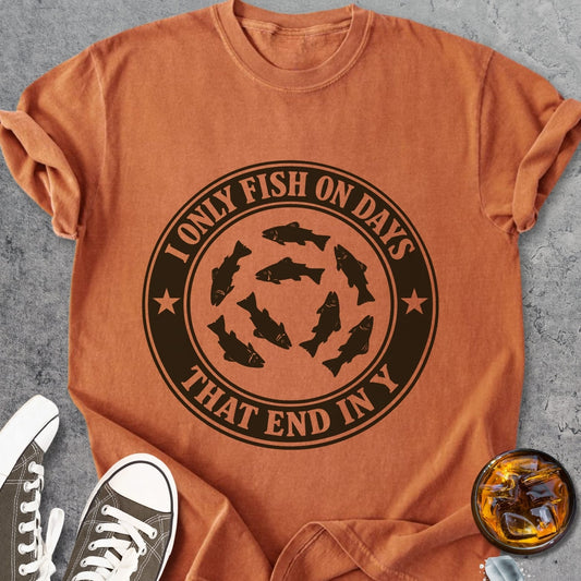 I Only Fish On Days... - Premium Heavyweight Tee