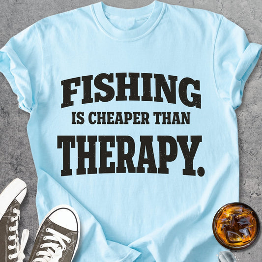 Fishing Cheaper Than Therapy - Premium Heavyweight Tee
