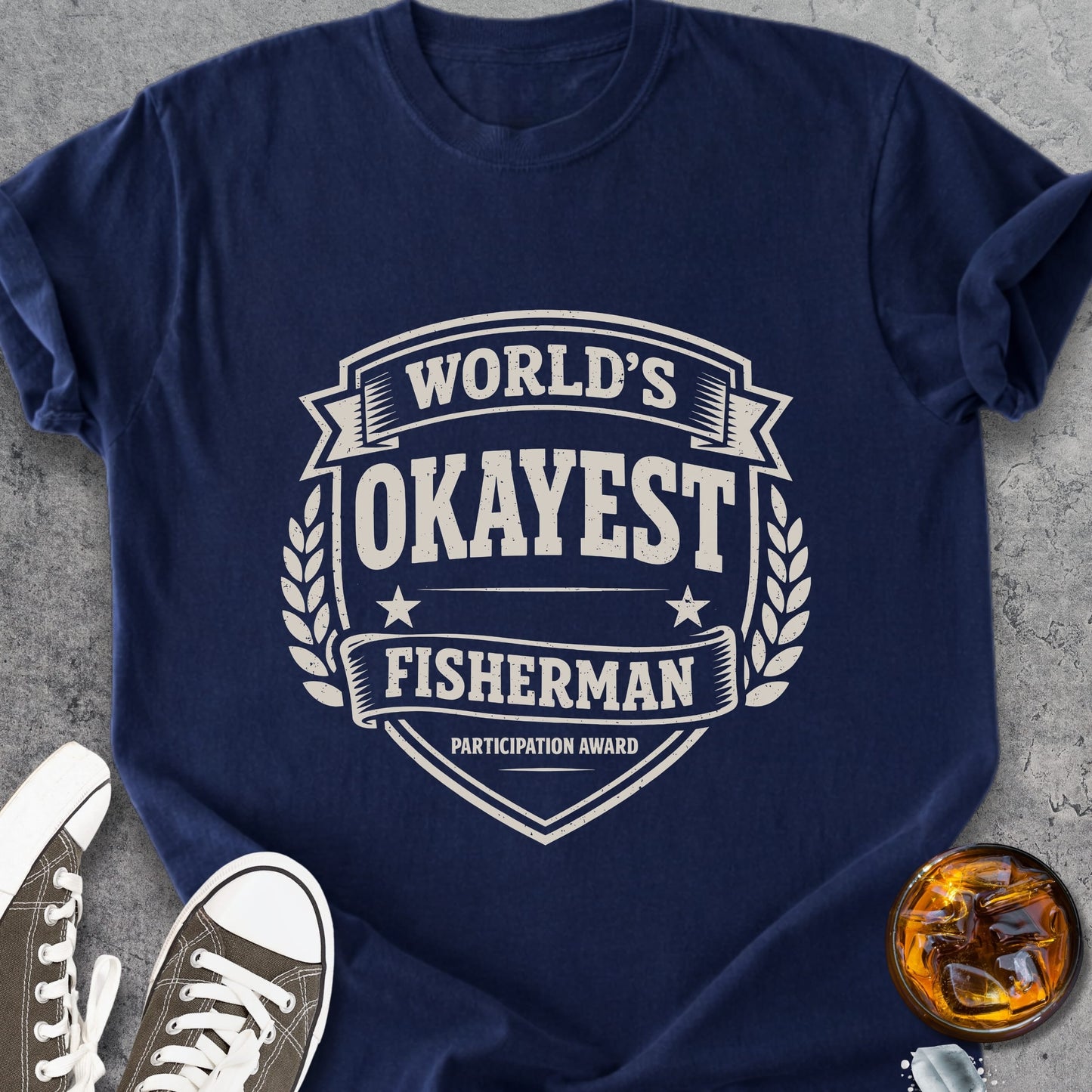 World's Okayest Fisherman - Premium Heavyweight Tee
