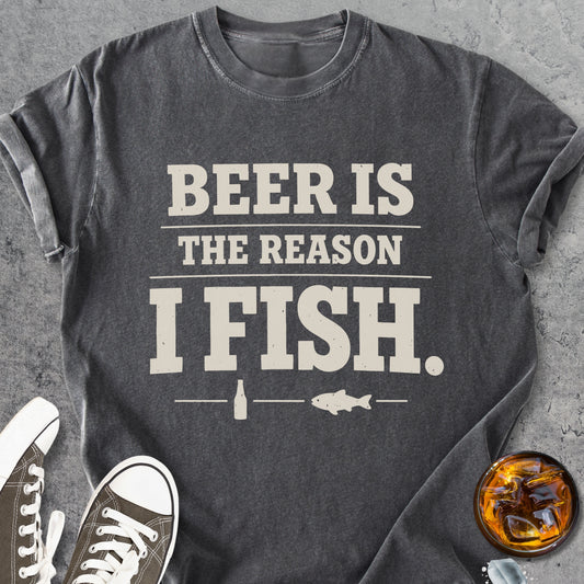 Beer Is The Reason I Fish - Vintage Heavyweight Tee