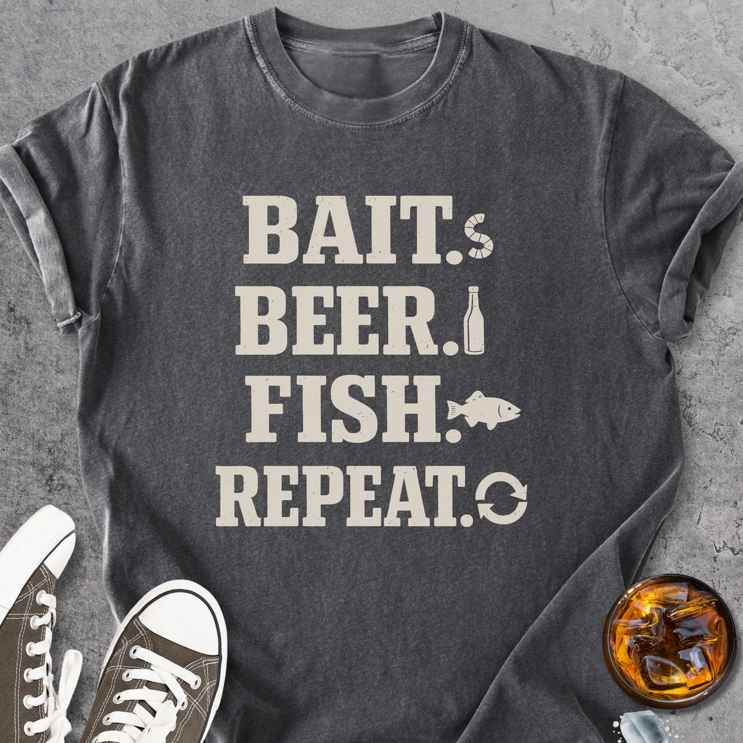 Bait Beer Fish Repeat - Premium Heavyweight Tee