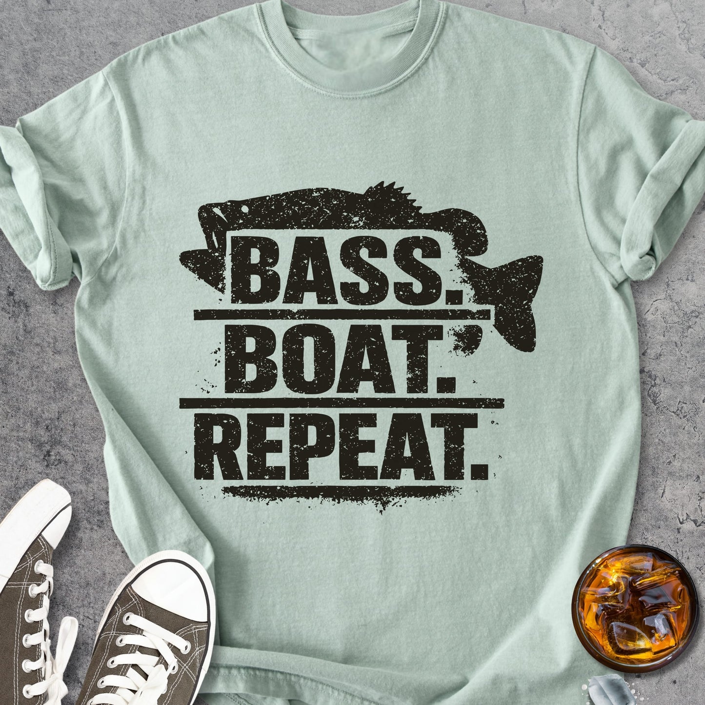 Bass Boat Repeat - Premium Heavyweight Tee