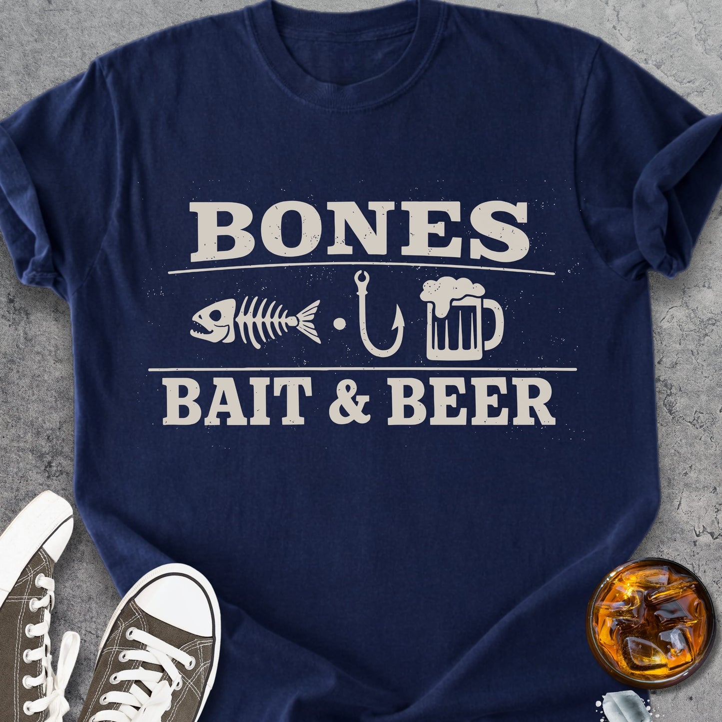 Bones Bait And Beer - Premium Heavyweight Tee