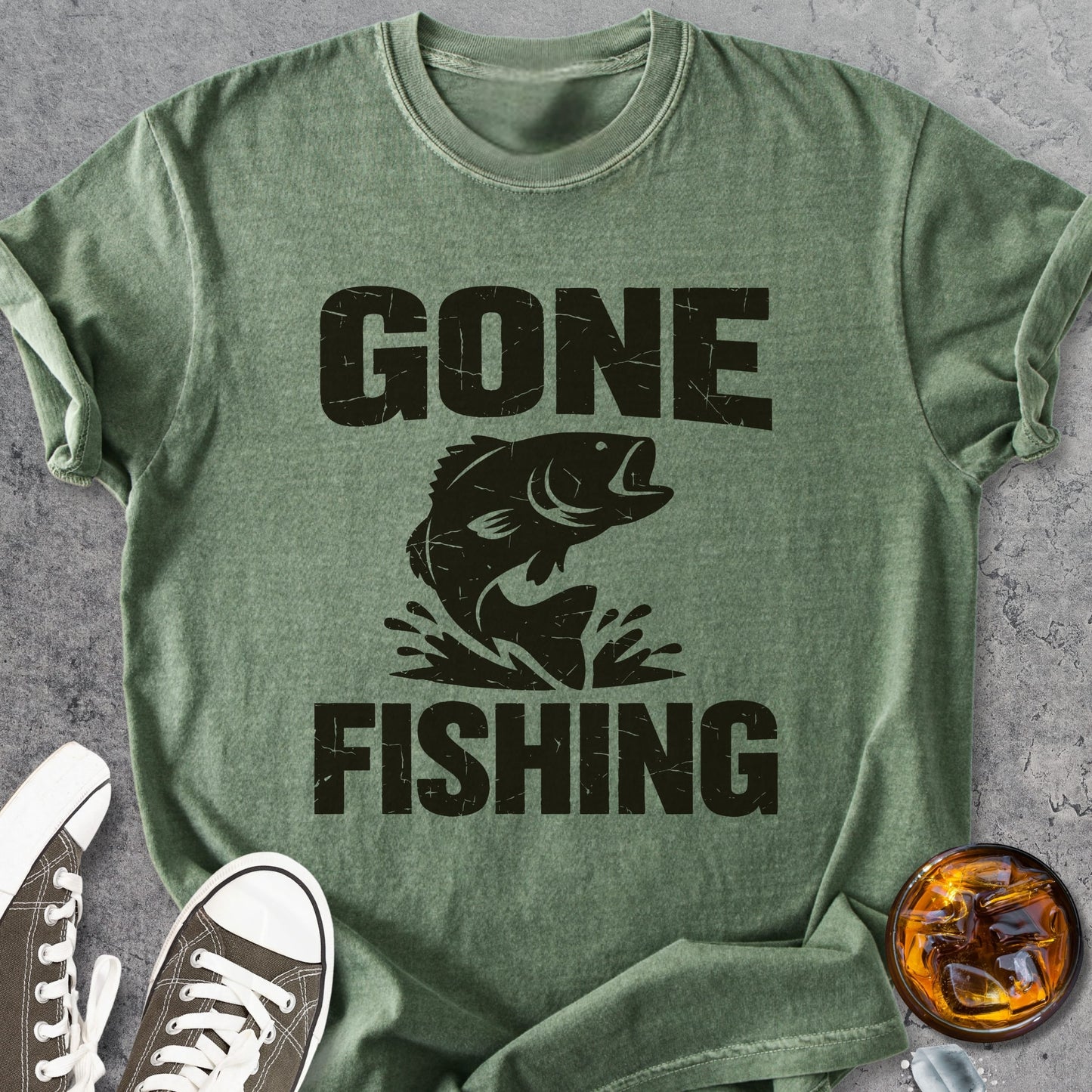 Gone Fishing - Premium Heavyweight Tee
