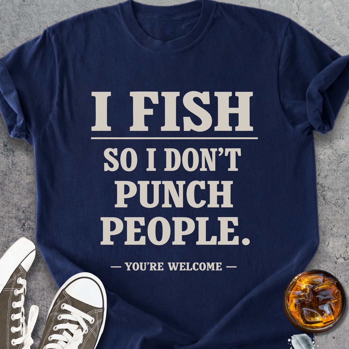 I Fish So I Don't Punch People - Premium Heavyweight Tee