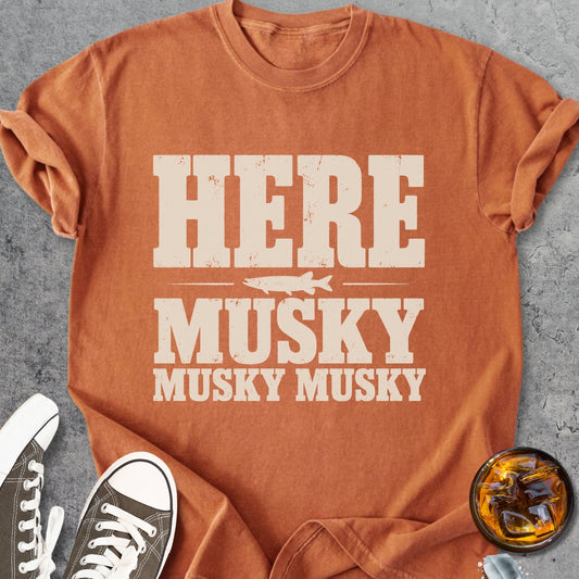 Here, Musky Musky Musky - Vintage Heavyweight Tee