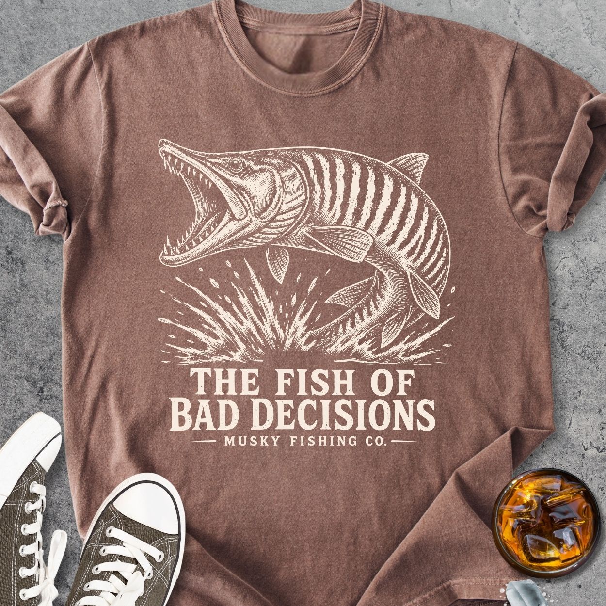 Musky - The Fish Of Bad Decisions - Vintage Heavyweight Tee