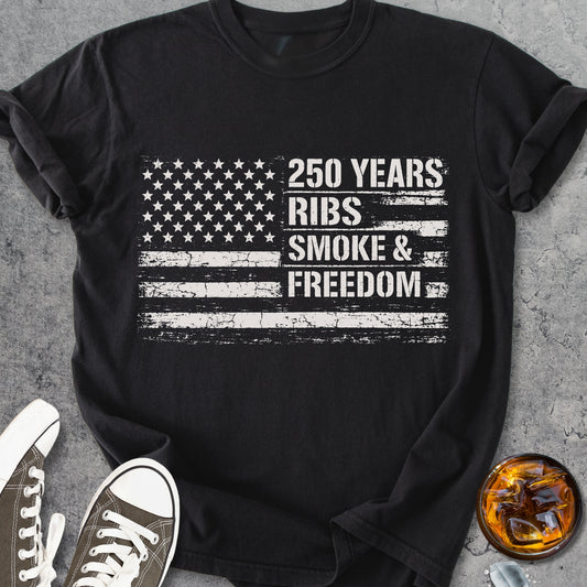 Ribs, Smoke, Freedom - Premium Heavyweight Tee