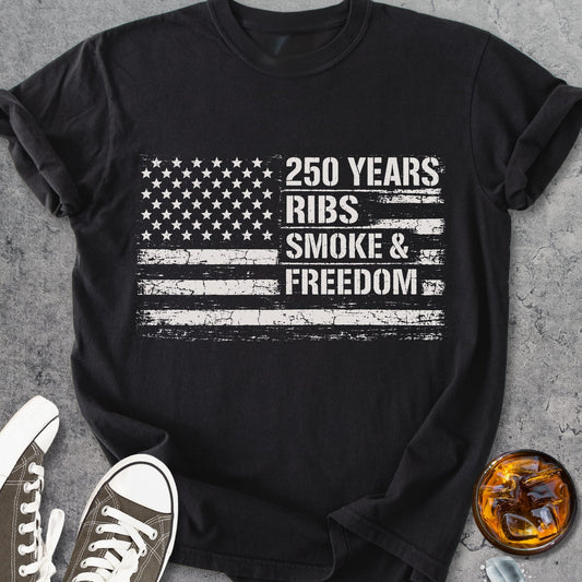 Ribs, Smoke, Freedom - Premium Heavyweight Tee