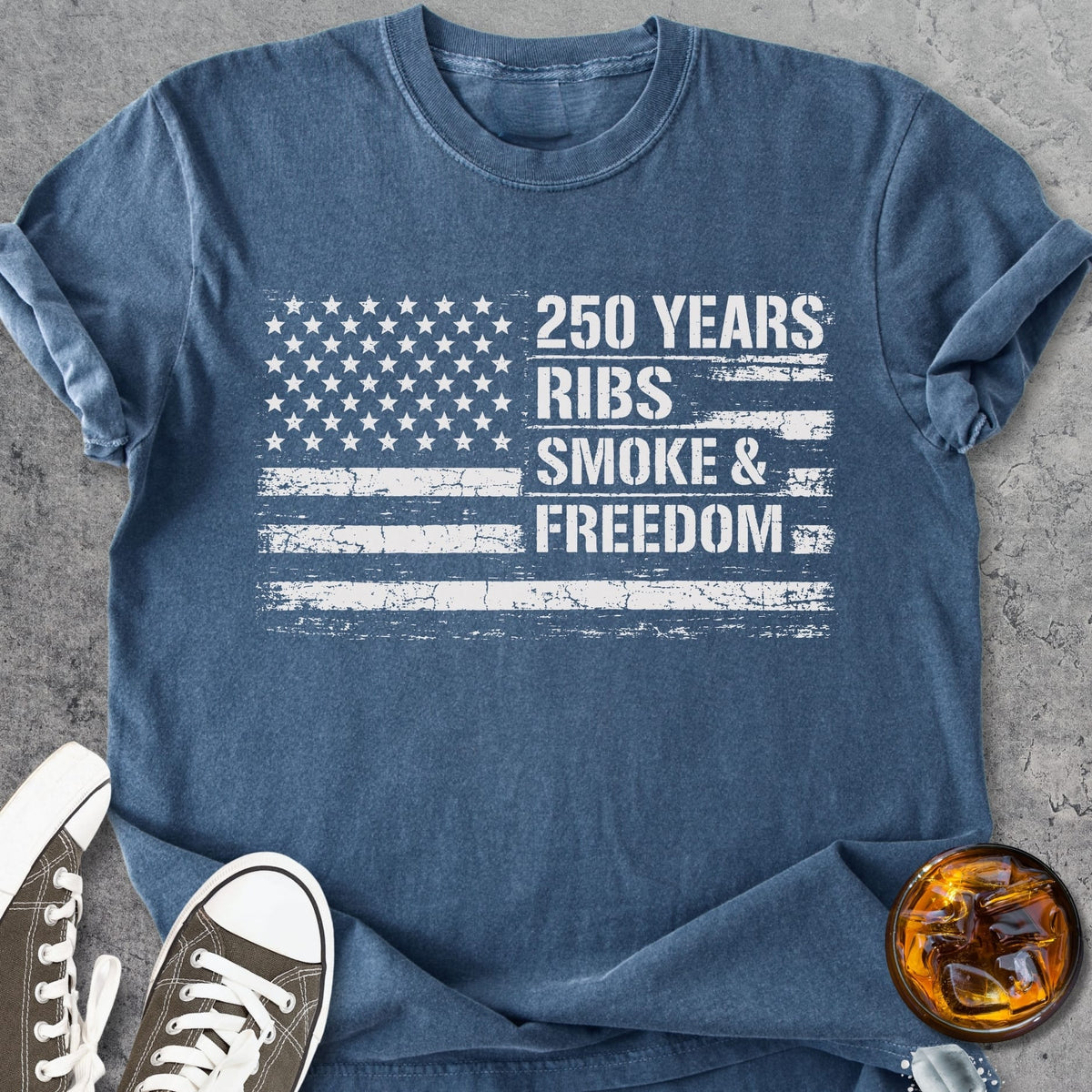 Ribs, Smoke, Freedom - Premium Heavyweight Tee