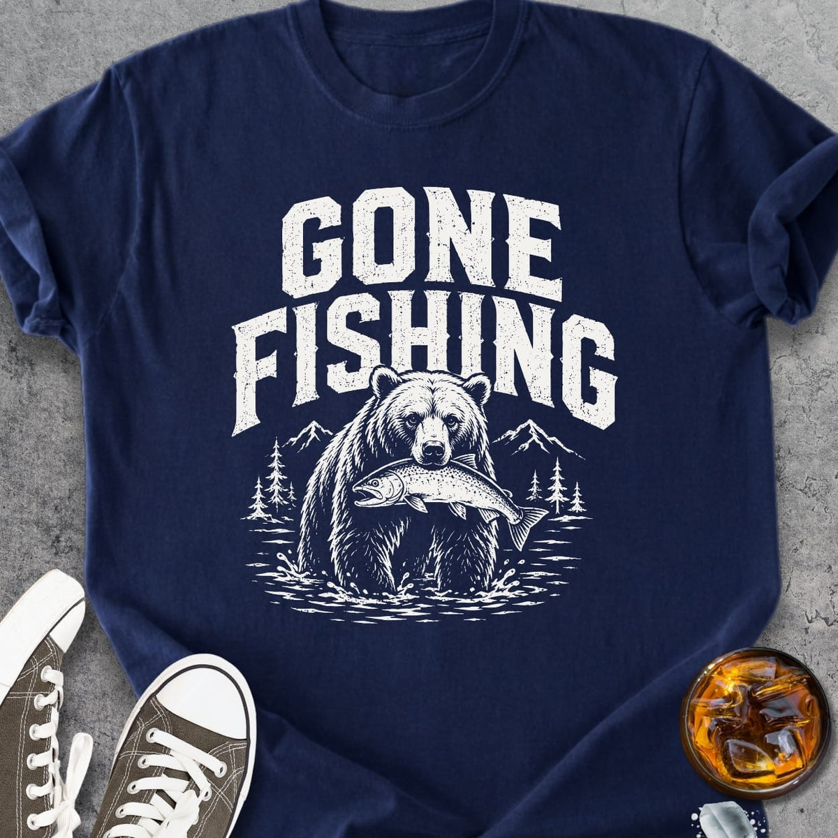 Gone Fishing - Premium Heavyweight Tee