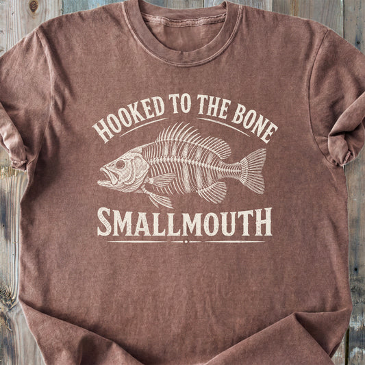 Hooked To The Bone Smallmouth - Premium Heavyweight Tee