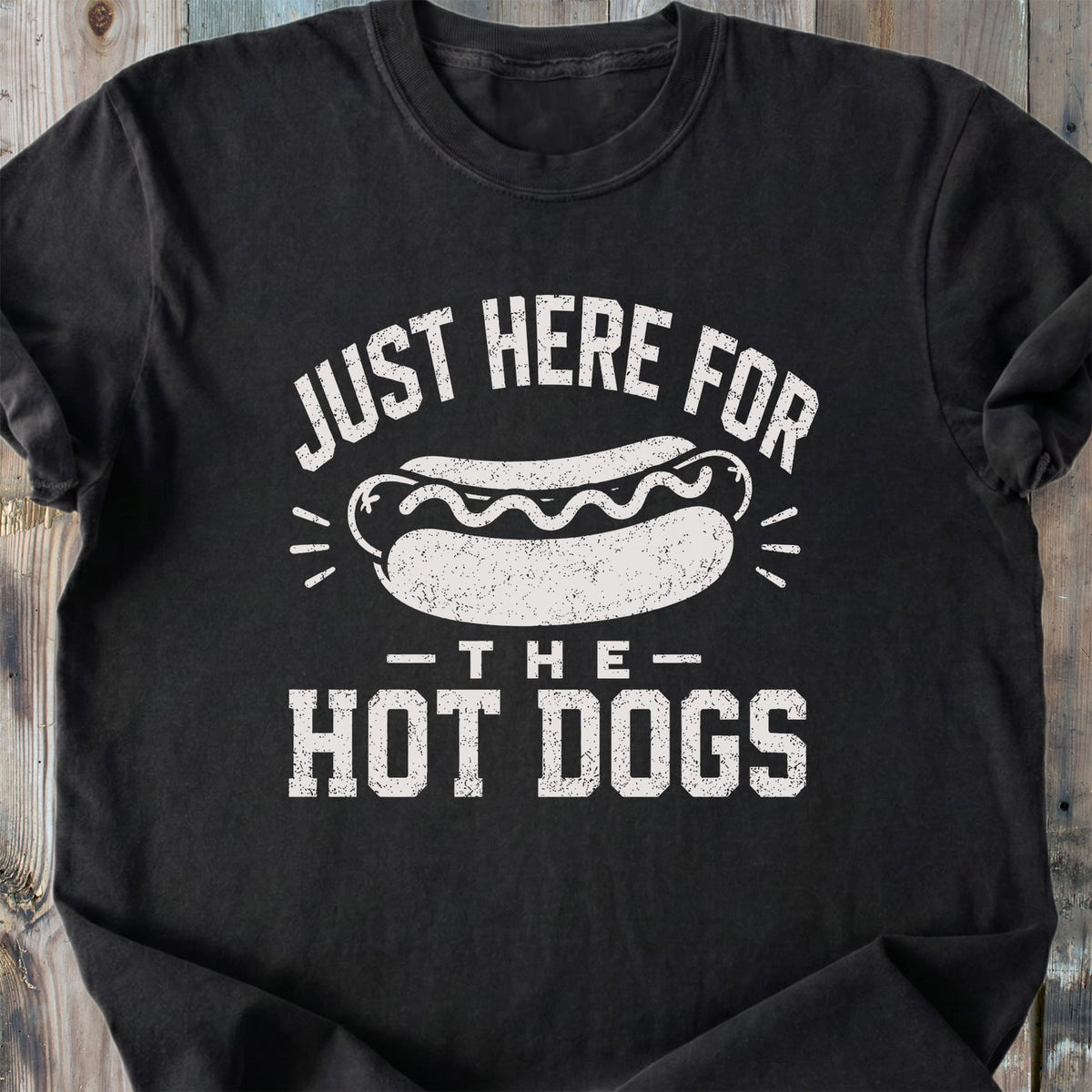 Just Here For The Hot Dogs - Premium Heavyweight Tee